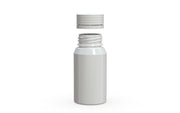Chubby Gorilla Spiral Shot Bottle 60ml Mini, solid opaque white, cap detail