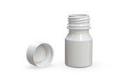 Chubby Gorilla Spiral Shot Bottle 30ml Stubby, solid opaque white, multiple units