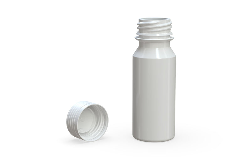 Chubby Gorilla Spiral Shot Bottle 60ml, solid opaque white, multiple units