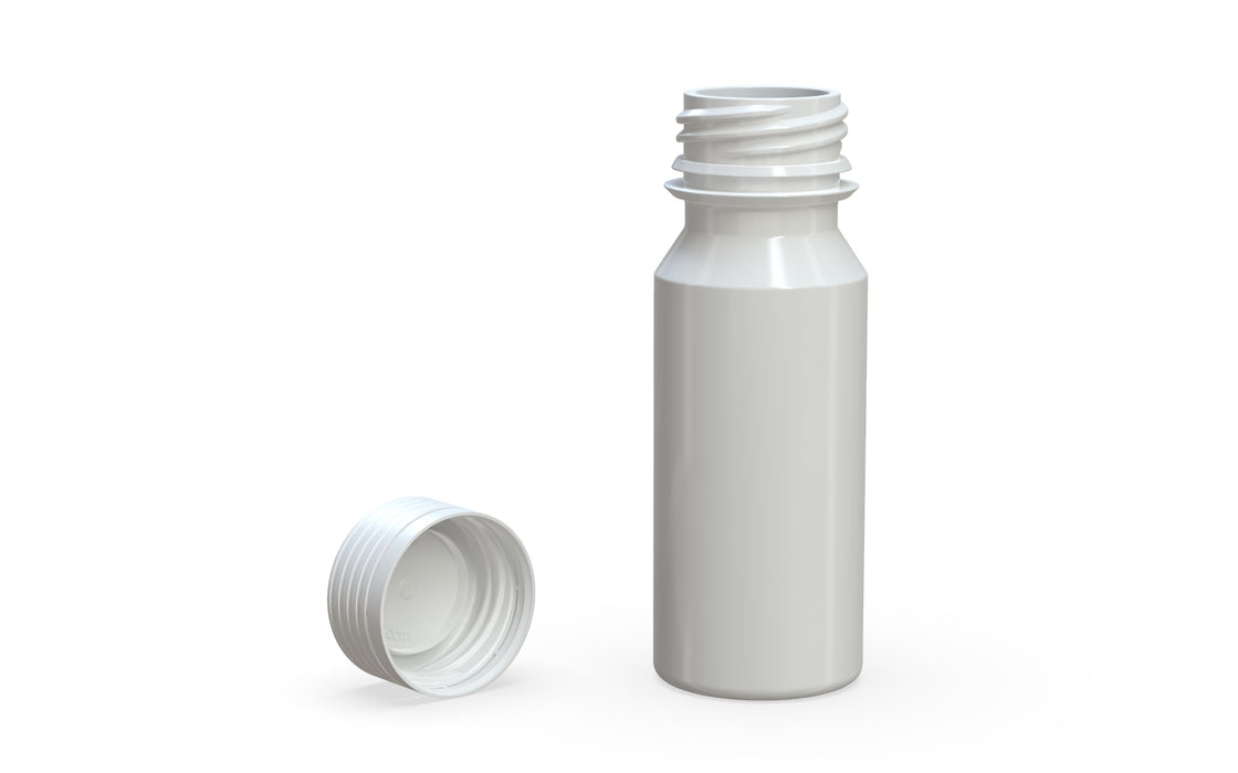 Chubby Gorilla Spiral Shot Bottle 60ml, solid opaque white, multiple units