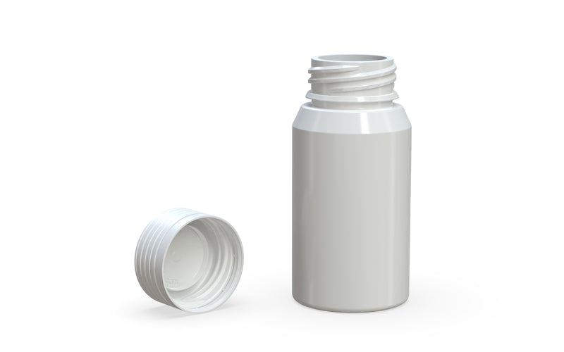 Chubby Gorilla Spiral Shot Bottle 60ml Mini, solid opaque white, multiple units