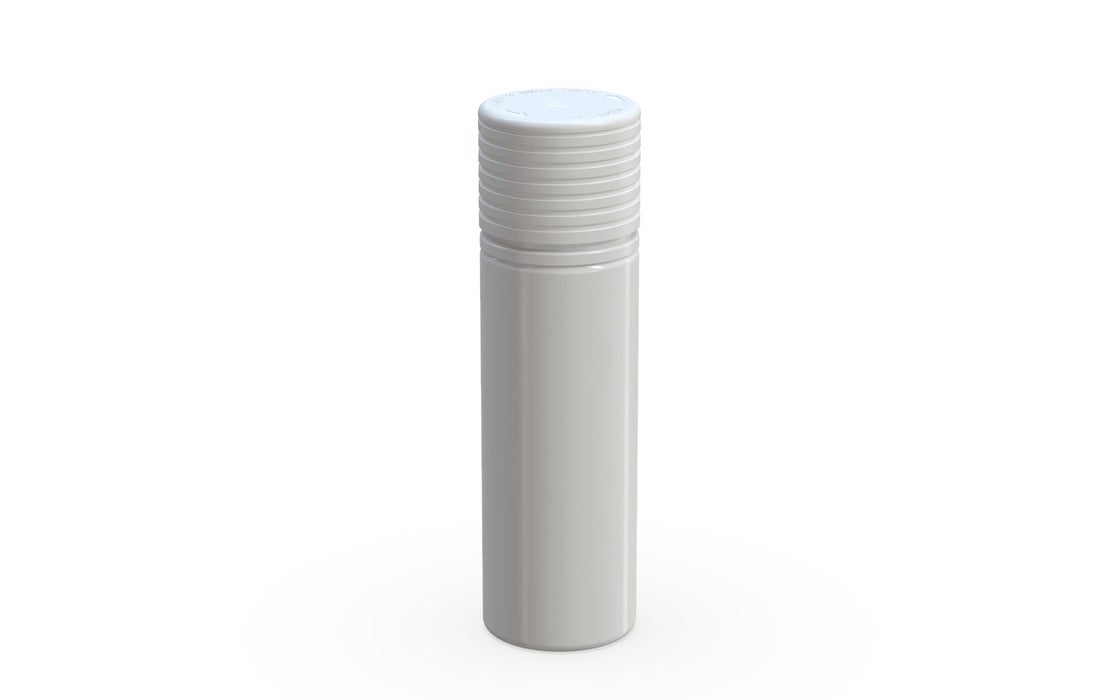 Chubby Gorilla Spiral CR 50ml bottle, opaque white with opaque white cap, side view