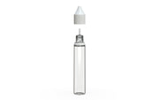 Chubby Gorilla Unicorn 30ml bottle, clear natural with opaque white cap, side view
