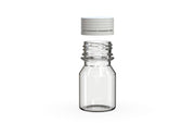 Spiral CR Shot Bottle 30ml Clear Natural with Opaque White Cap, cap detail