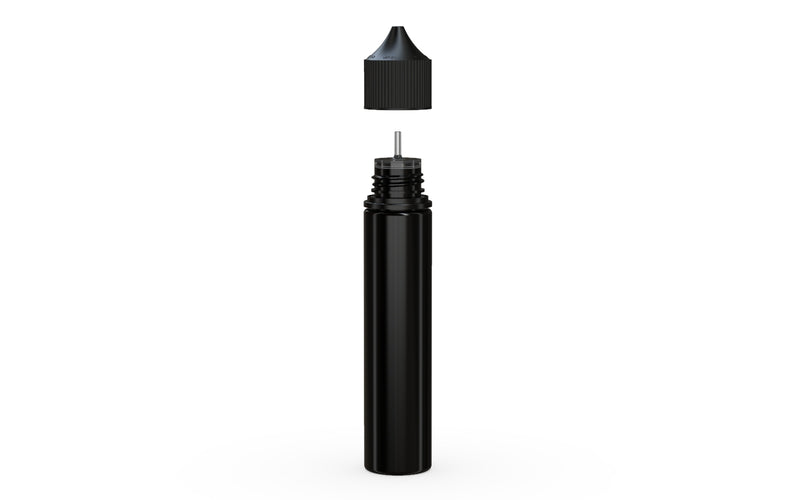Chubby Gorilla Unicorn 75ml bottle, solid opaque black, side view