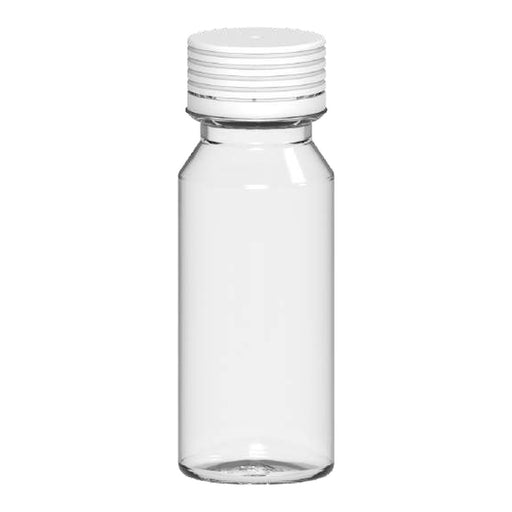 Spiral CR Shot Bottle 60ml Clear Natural with Opaque White Cap
