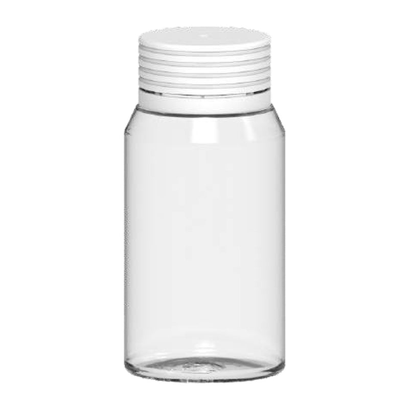 Spiral CR Shot Bottle 60ml Mini Clear Natural with Opaque White Cap