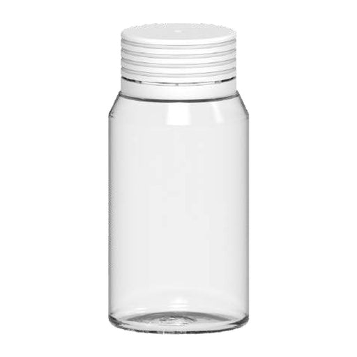 Spiral CR Shot Bottle 60ml Mini Clear Natural with Opaque White Cap
