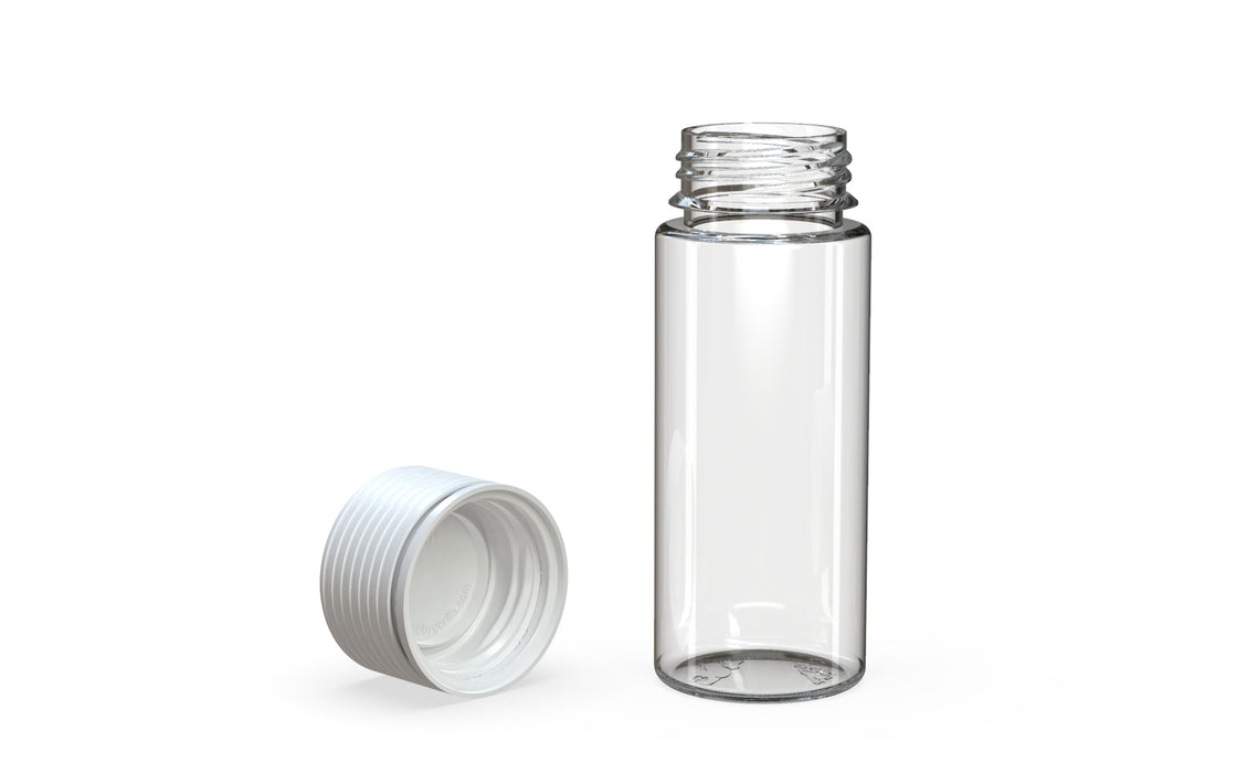 Chubby Gorilla Spiral CR 120ML unicorn bottle, clear natural bottle with opaque white child-resistant cap, multiple units