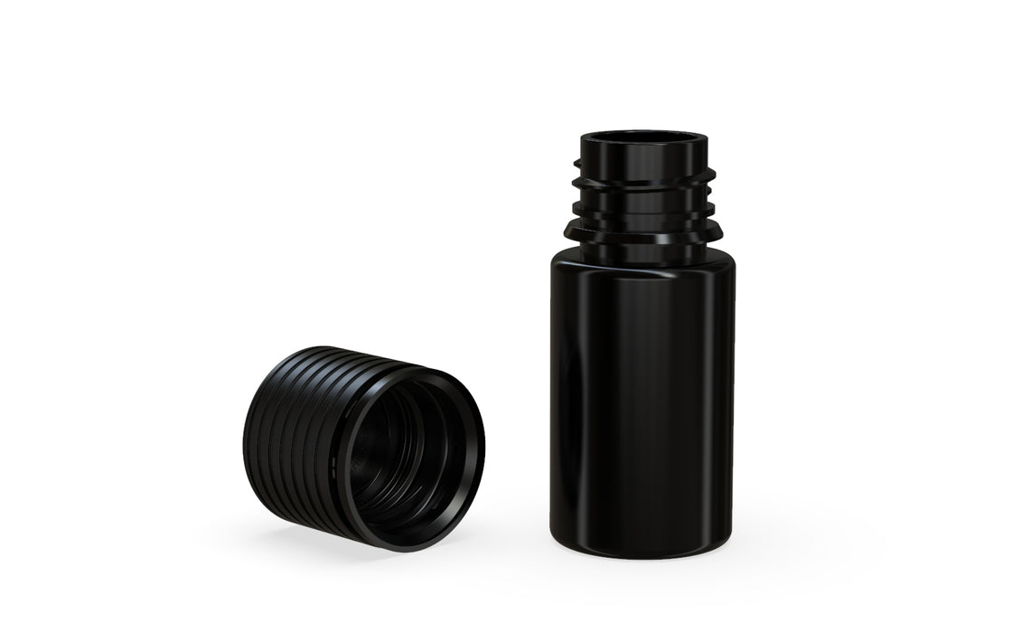 Chubby Gorilla Spiral CR 30ml Stubby Bottle - Opaque Black with Opaque Black Cap