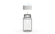 Chubby Gorilla Unicorn 75ml Stubby bottle, clear natural with opaque white cap, side view