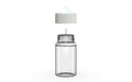Chubby Gorilla Unicorn 75ml Stubby bottle, clear natural with opaque white cap, side view