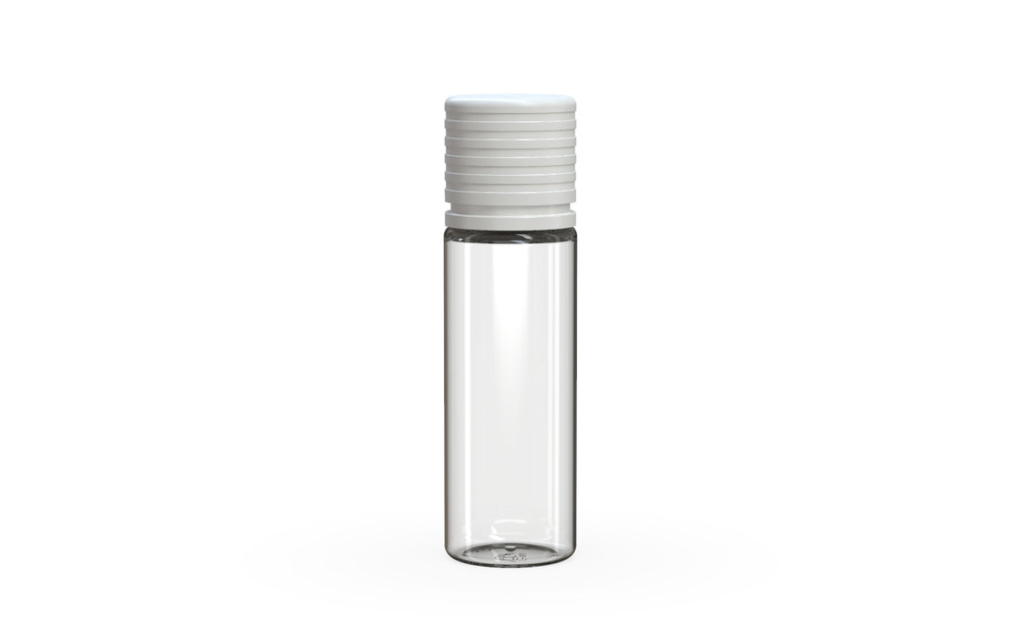 Chubby Gorilla Spiral CR 16.5ML unicorn bottle, clear natural bottle with opaque white child-resistant cap
