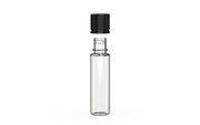 Chubby Gorilla Spiral CR 20ML unicorn bottle, clear natural bottle with opaque black child-resistant cap, cap detail