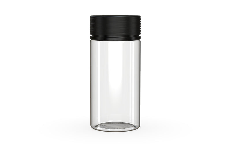Spiral 10oz Wide Mouth Container Clear Natural with Opaque Black closure