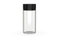 Spiral 10oz Wide Mouth Container Clear Natural with Opaque Black closure