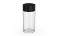 Spiral 10oz Wide Mouth Container Clear Natural with Opaque Black closure open view
