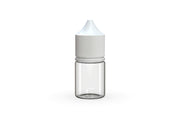 Chubby Gorilla Unicorn 20ml Stubby bottle, clear natural with opaque white cap, front view