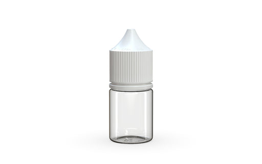 Chubby Gorilla Unicorn 20ml Stubby bottle, clear natural with opaque white cap, front view