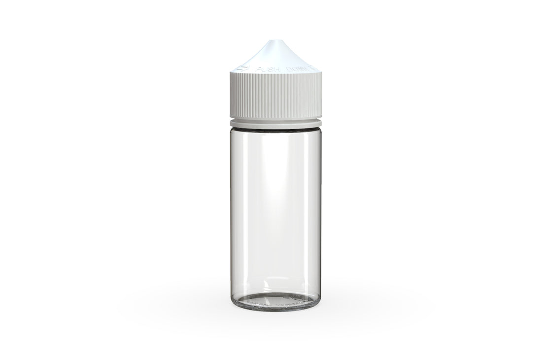 Chubby Gorilla Unicorn 75ml Mini bottle, clear natural with opaque white cap, front view