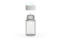 Chubby Gorilla Unicorn 60ml Mini bottle, clear natural with opaque white cap, side view