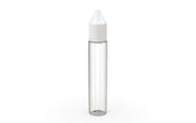 Chubby Gorilla Unicorn 30ml bottle with Reducer Tip, clear natural with opaque white cap, front view