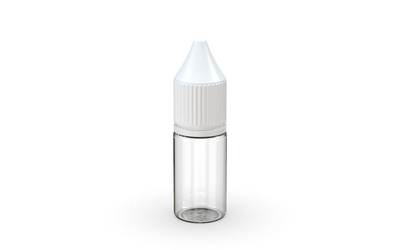 Chubby Gorilla Unicorn 10ml bottle with Reducer Tip, clear natural with opaque white cap, front view