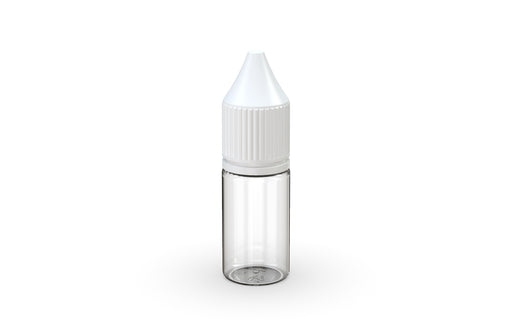 Chubby Gorilla Unicorn 10ml bottle with Reducer Tip, clear natural with opaque white cap, front view