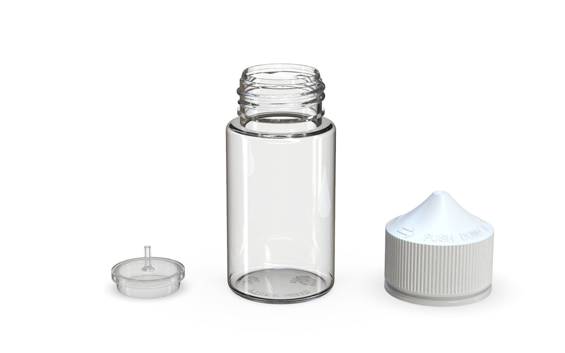 Chubby Gorilla Unicorn 60ml Mini bottle, clear natural with opaque white cap, multiple units