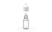 Chubby Gorilla Unicorn 10ml bottle with Reducer Tip, clear natural with opaque white cap, side view