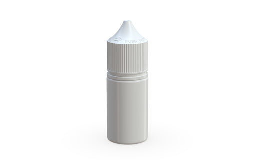 Chubby Gorilla Unicorn 30ml Stubby bottle with Reducer Tip, solid opaque white, front view