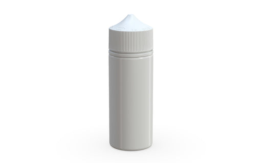 Chubby Gorilla Unicorn 120ml bottle with Reducer Tip, solid opaque white, front view
