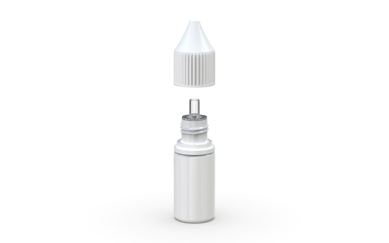 Chubby Gorilla Unicorn 10ml bottle with Reducer Tip, solid opaque white, side view