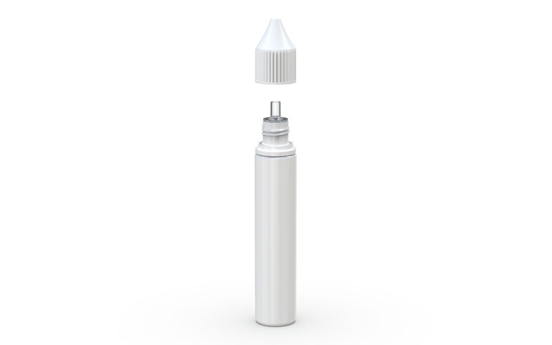 Chubby Gorilla Unicorn 30ml bottle with Reducer Tip, solid opaque white, side view
