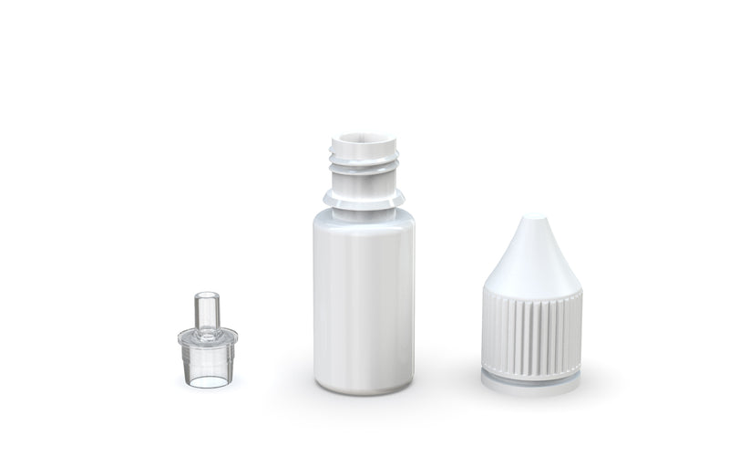 Chubby Gorilla Unicorn 10ml bottle with Reducer Tip, solid opaque white, reducer tip detail
