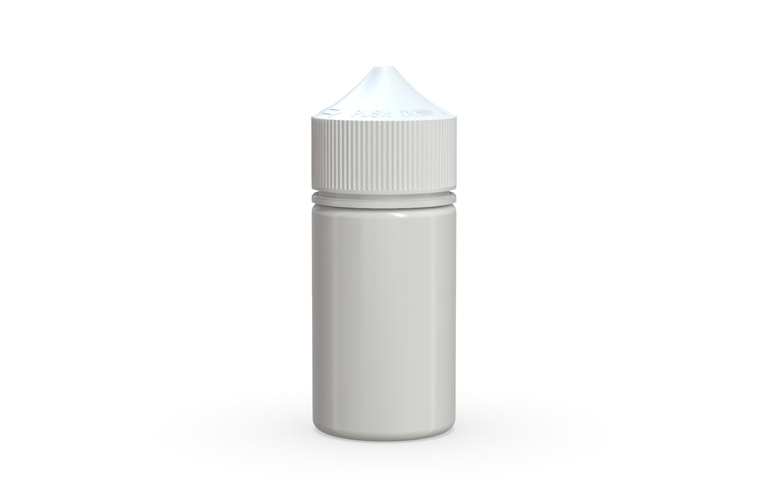 Chubby Gorilla Unicorn 60ml Mini bottle, solid opaque white, front view