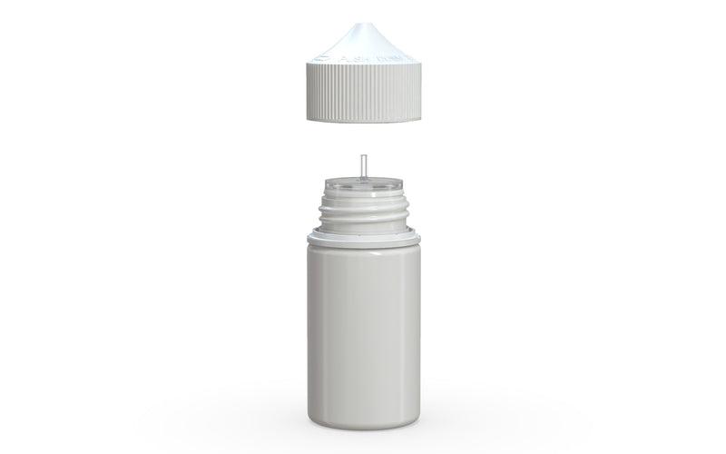 Chubby Gorilla Unicorn 60ml Mini bottle, solid opaque white, side view