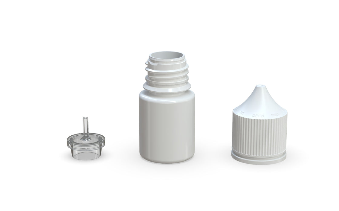 Chubby Gorilla Unicorn 20ml Stubby bottle, solid opaque white, multiple units