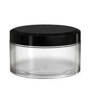 X1 High Capacity Pouch Container 100g Clear Natural with Opaque Black closure side view