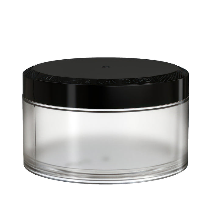 X1 High Capacity Pouch Container 100g Clear Natural with Opaque Black closure side view