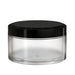 X1 High Capacity Pouch Container 100g Clear Natural with Opaque Black closure side view