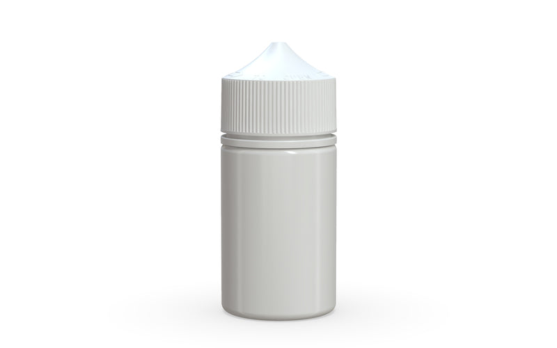 Chubby Gorilla Unicorn 75ml Stubby bottle, solid opaque white, front view