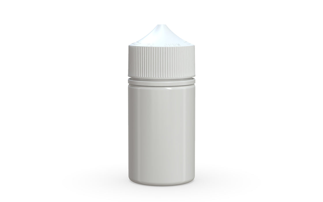 Chubby Gorilla Unicorn 75ml Stubby bottle, solid opaque white, front view