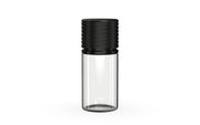 Chubby Gorilla Spiral CR 30ml Stubby bottle, clear natural with opaque black cap, front view