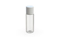 Chubby Gorilla Spiral CR 16.5ML unicorn bottle, clear natural bottle with opaque white child-resistant cap, side view