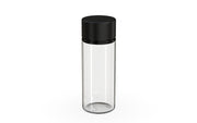 Chubby Gorilla Spiral CR 120ML unicorn bottle, clear natural bottle with opaque black child-resistant cap, side view