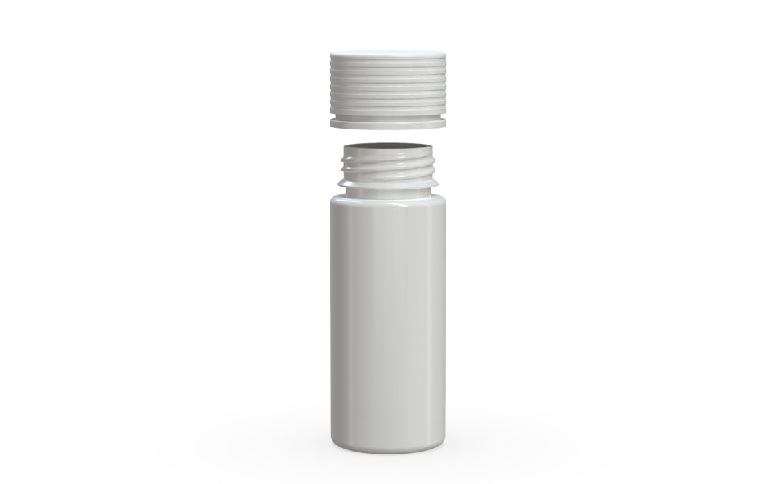 Chubby Gorilla Spiral CR 120ML unicorn bottle, opaque white bottle with opaque white child-resistant cap, cap detail