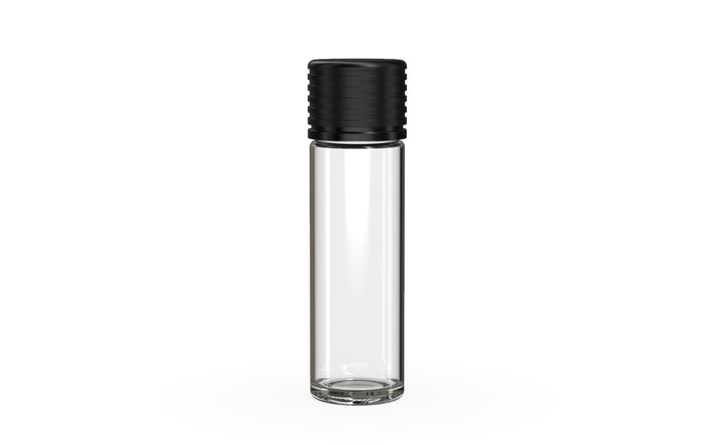 510 Cartridge Spiral CR Container Flat Top - Clear Natural With Opaque Black Lid - Copackr.com