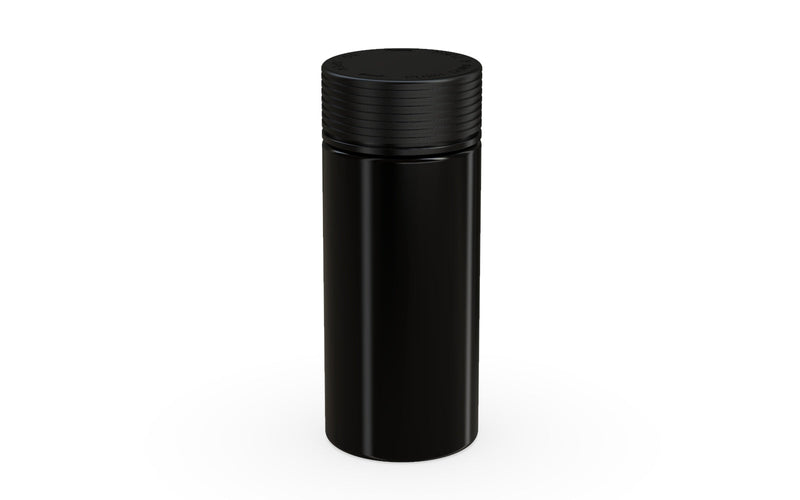 240CC/8FL.OZ Spiral CR - Container With Inner Seal & Tamper - Opaque Black With Opaque Black Lid - Copackr.com