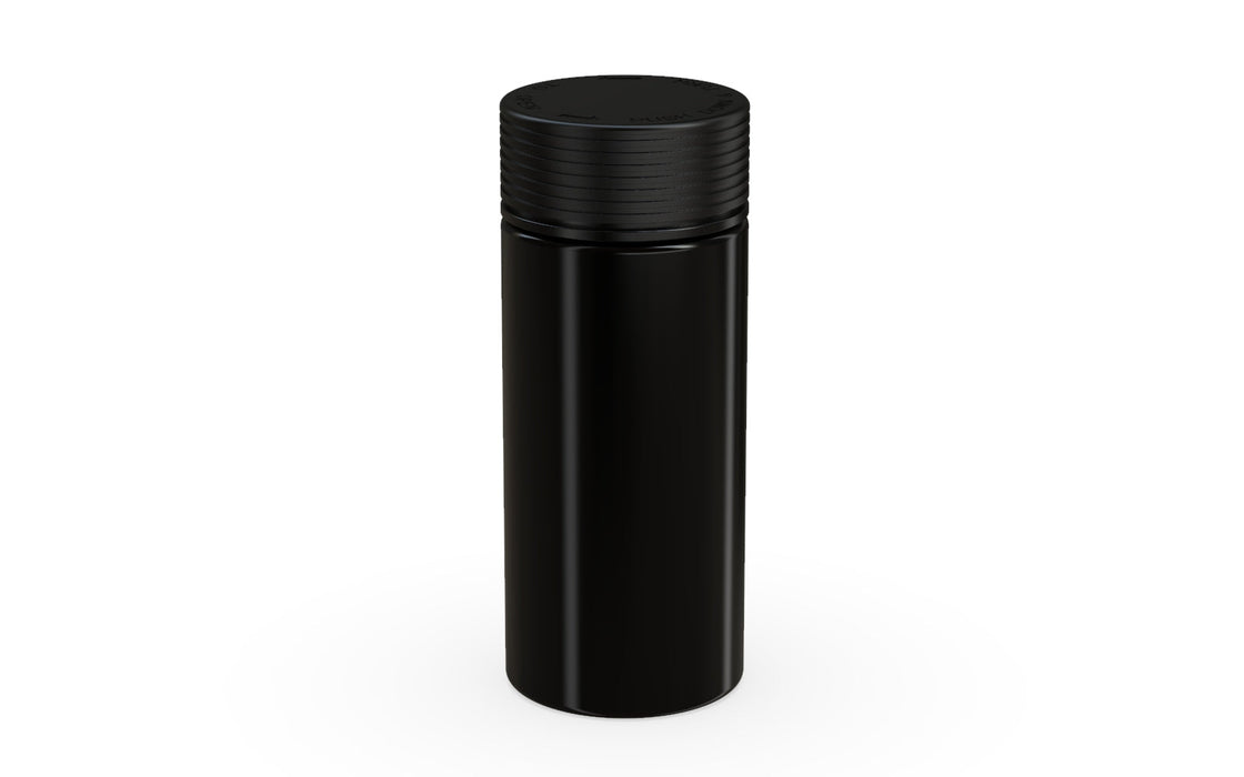 240CC/8FL.OZ Spiral CR - Container With Inner Seal & Tamper - Opaque Black With Opaque Black Lid